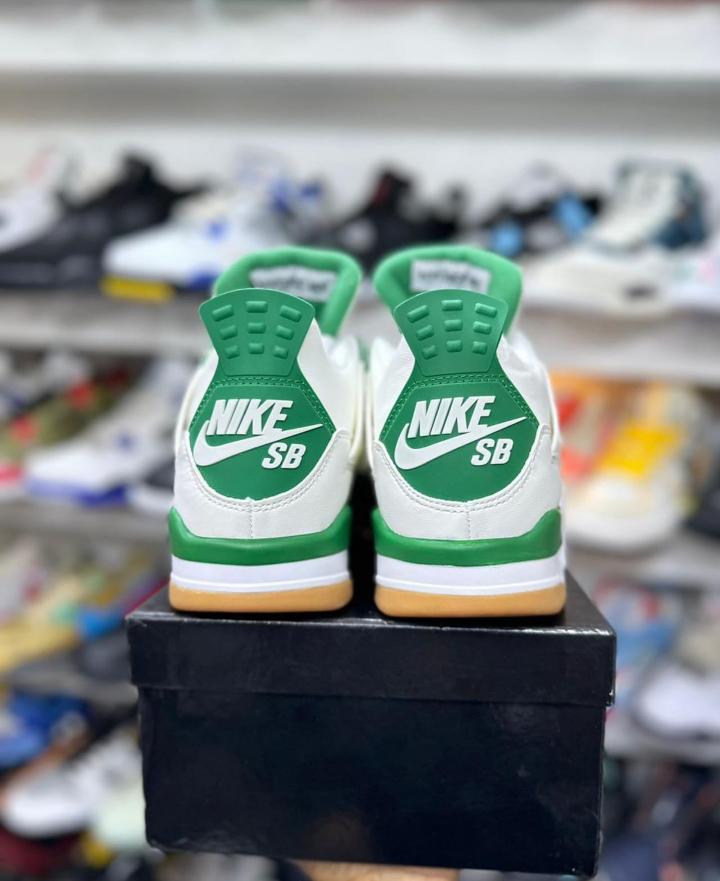 Jordan Retro 4 SB Pine Green White First Copy Premium Quality Sneakers - ShoesBox