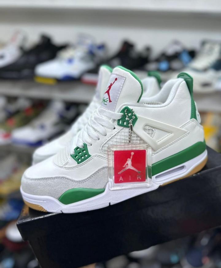 Jordan Retro 4 SB Pine Green White First Copy Premium Quality Sneakers - ShoesBox
